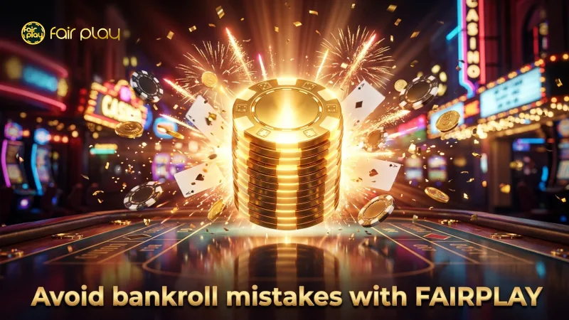 Gold chip stack symbolizes bankroll management risks