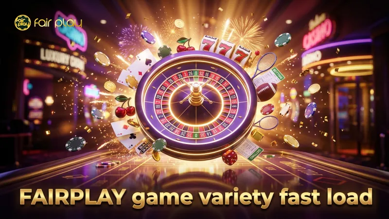 Game icons illustrate diverse and quick-loading titles on FAIRPLAY.
