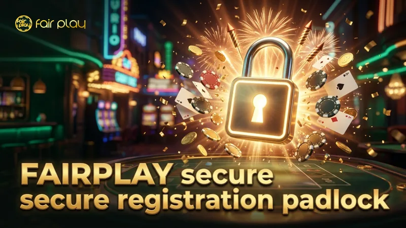 A glowing padlock symbolizes secure FAIRPLAY registration.